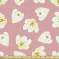thumbnail image 1 of Romantic Upholstery Fabric by the Yard, Magnolia Petals Floral Pastel Blossoms Vintage Saffron Flower Pattern, Decorative Fabric for DIY and Home Accents, Pale Pink Cream Orange by Ambesonne, 1 of 5