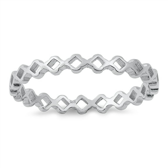 Open Geometric Ring .925 Sterling Silver Band Jewelry Female Male Unisex Size 6