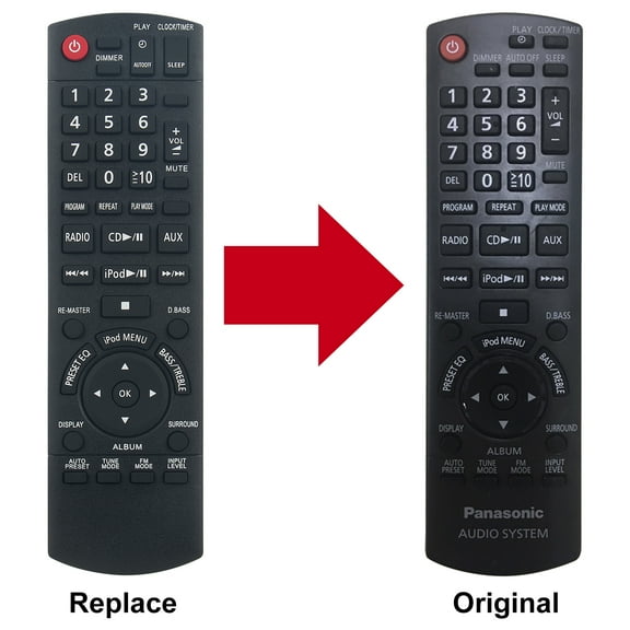 New N2QAYB000518 Replace Remote Control fit for Panasonic Compact Stereo System SC-HC20 SCHC20