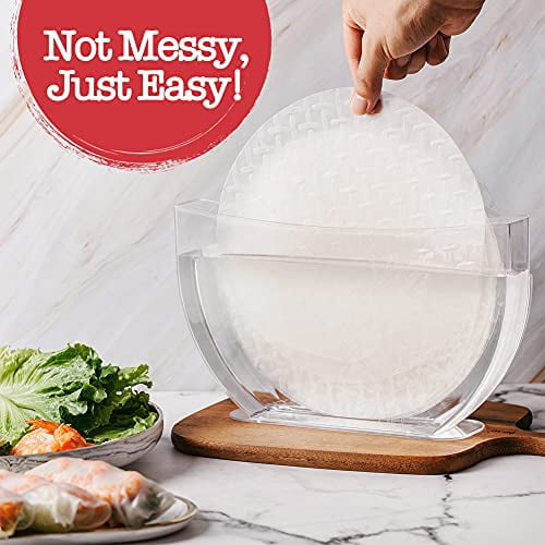 Spring Roll Maker Banh trang holder - Rice Paper Not Included Summer Rolls Rice Paper Holder for Rice Paper Wrappers for Spring Rolls Spring Roll Water Bowl 1 Pack Rice Paper Water Bowl