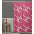 thumbnail image 4 of S4Sassy Pink Blossom & Bulbul Bird Decorative Waterproof Printed Shower Curtain Roller Hooks Drapes-60 x 75 Inch, 4 of 6