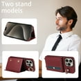 thumbnail image 5 of Compatible with iPhone 11 Pro Max Case Wallet Card Holder Leather PU Cover Folio Lanyard Crossbody Strap Women Girl Magnetic Clasp Kickstand Ring Holder Shockproof Protective Case,Red, 5 of 21