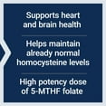 thumbnail image 4 of Life Extension High Potency Optimized Folate – L-methylfolate – Folic Acid, 8500 mcg DFE – Heart & Brain Support, Healthy Homocysteine Levels – Gluten-Free, Non-GMO, Vegetarian – 30 Tablets, 4 of 10