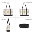 thumbnail image 6 of FORMRS Canvas Laptop Tote Bag for Women with 15.6" Computer Compartments Shoulder Handbag, Retro Green Stars, 6 of 7