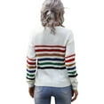 thumbnail image 5 of Women Striped Sweater Long Sleeve Color Block Knit Loose Jumper Top Blouse, 5 of 5