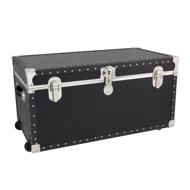 Seward Trunks 35 Gallon Wood, Plastic and Metal Trunk With Wheels