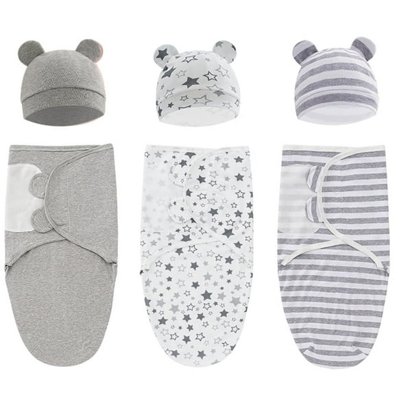 3-Pack Organic Baby Swaddle Sleep Sacks - Newborn Swaddle Sack - Ergonomic Baby Swaddles 0-3 Months (Grey)