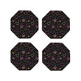 thumbnail image 2 of Kll Octagon Drink Coasters Set Of 4,Pu Leather Absorbent Coasters Set Decorative Coffee Cup Coasters Housewarming Gift For Home Decor-Heart And Stars, 2 of 9