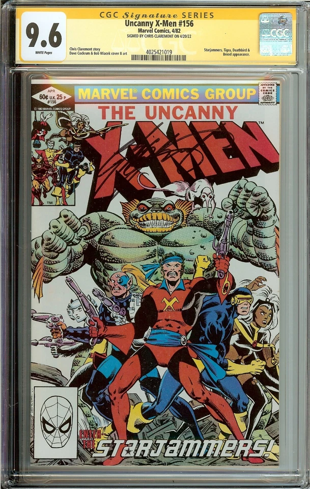 Uncanny X-Men #156 (Marvel Comics, 1982) – CGC Signature Series 9.6 – Signed by Chris Claremont