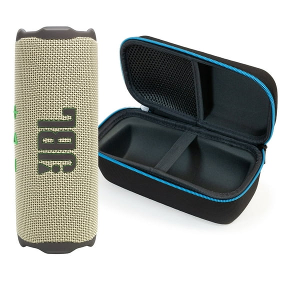 JBL FLIP 7 Bluetooth Speaker & divvi! Premium Hard Case Bundle - Sand