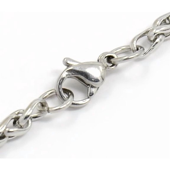 1Pc 7-7/8 Inch 304 Stainless Steel Wheat Chain Bracelet 3mm Silver for Men Women