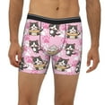 thumbnail image 2 of Men'S Boxer Briefs, Funny Cute Cat Ice Cream Pink Soft And Breathable Mens Underwear Boxer Briefs With Widen Waist, 2 of 2