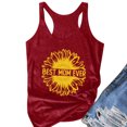 thumbnail image 4 of Women Going Out Summer Tank Tops Camisole Summer Sunflower Print Round Neck Sleeveless Tank Undershirt, 4 of 6