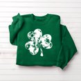 thumbnail image 5 of Women's St Patricks Day Printed Crewneck Sweatshirt Long Sleeve Casual Loose Fit Pullover Tops (L, Green), 5 of 5