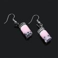 thumbnail image 3 of Lindos pendientes colgantes de té con leche y perlas, divertidos pendientes para mujeres y niñas, pendientes para el día de San Valentín, rosa ------Código de producto 68176, 3 of 3