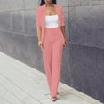 thumbnail image 2 of Breezora Women's Autumn Two Piece Suit Set Slim Fit Blazer and Trousers Office Work Professional Outfits for Ladies XXL Size Rose Gold, 2 of 7