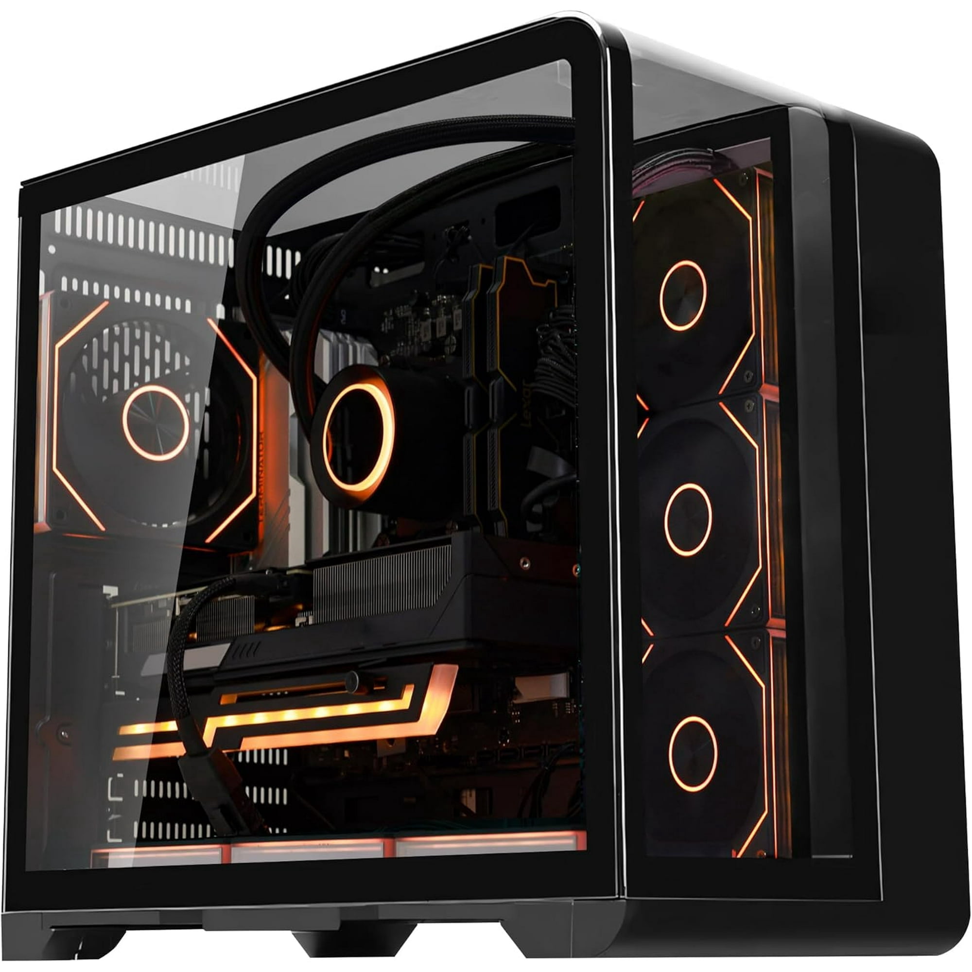 Hoengager Gaming PC- AMD Ryzen 5 9600X 6 Core 3.9 GHz RX 9070 16GB GDDR6 16GB DDR5 RAM 1TB PCIe and 2TB SATA SSD Windows 11 Desktop Computer