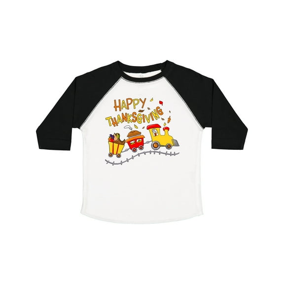 Inktastic Happy Thanksgiving Turkey Train with Food Boys or Girls Toddler T-Shirt