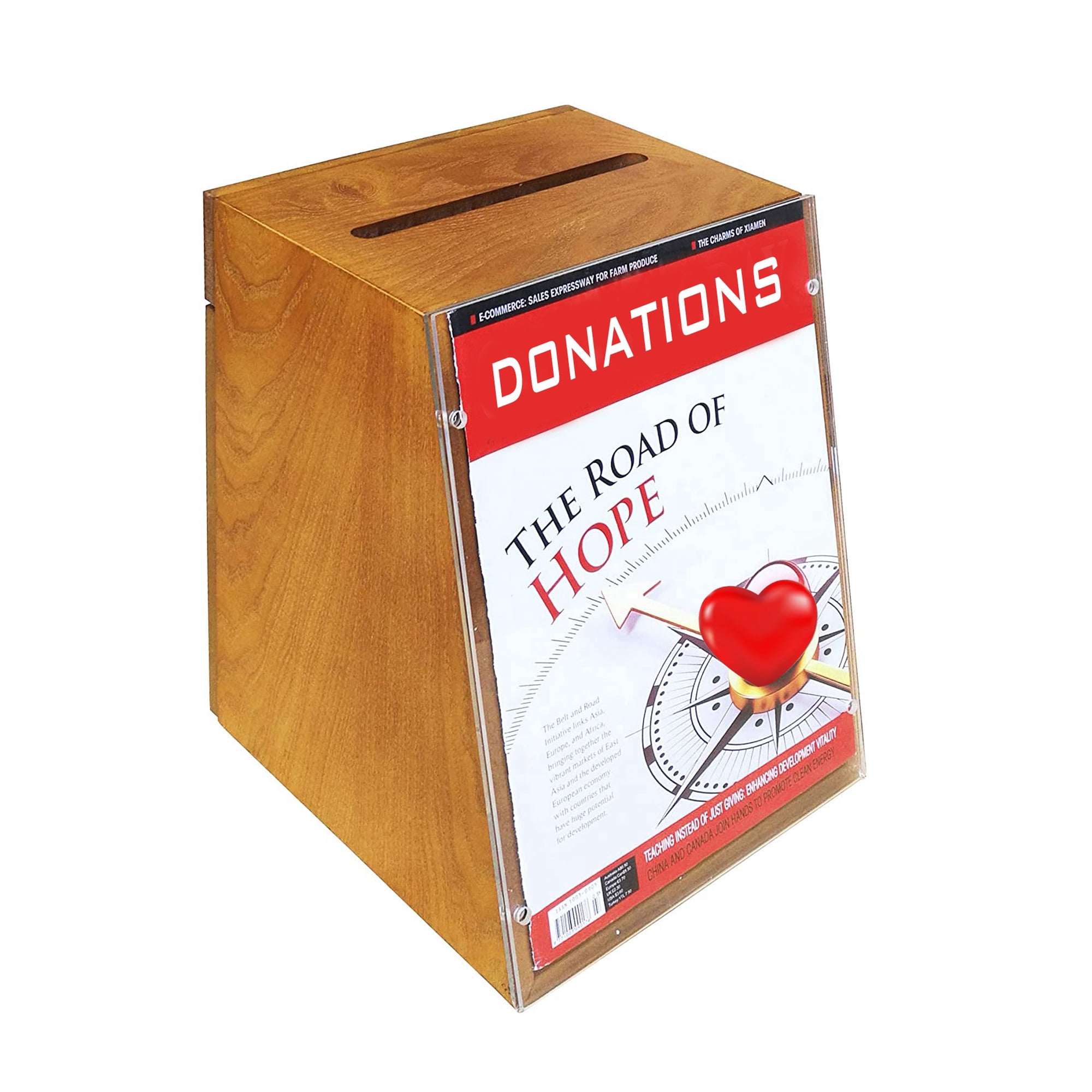 Metal Donation / Ballot Box With Stand - Lockable Suggestion Box For Charity, Voting, Events (Black)