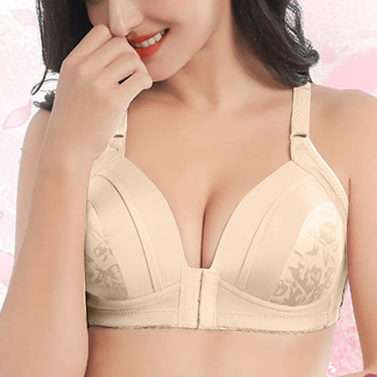 DORKASM Padded Front Closure Bras for Women Soft Padded Breathable Posture  Bra White M