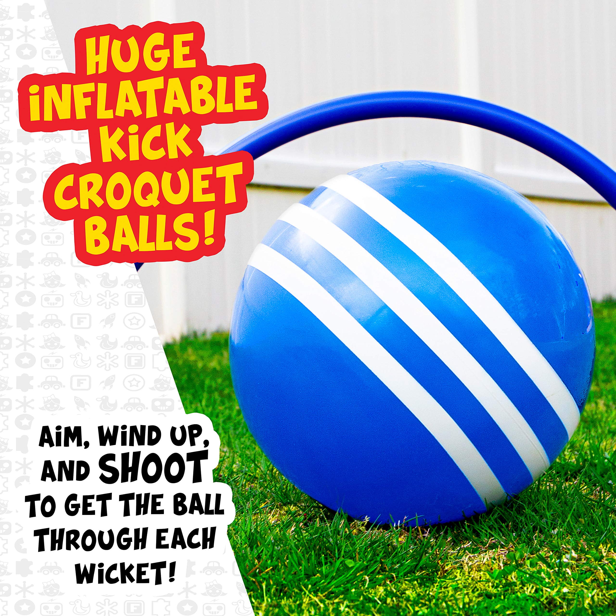 Kick Croquet Game Set Franklin Sports Perfect Combines Soccer and Croquet Great for Outdoor Play, 18.50"