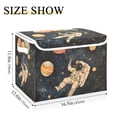 thumbnail image 5 of Yayeee Collapsible Cube Storage Bin with Lid Fabric Closet Decorative Basket with Handles, Retro Watercolor Planet, 5 of 7