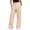 ❧093-Beige, variant on Xuyuer Women's Spring Summer Solid Color Button Elastic Waist Cotton Linen Versatile Straight Leg Blazer Casual Pants