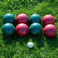 thumbnail image 2 of Hey! Play! Ensemble de Boules de Pétanque - Jeu de Pétanque Familial Extérieur Réglementé pour Cour Arrière, Pelouse, Plage et Plus - Boules Rouges et Vertes, Palli, 2 of 5