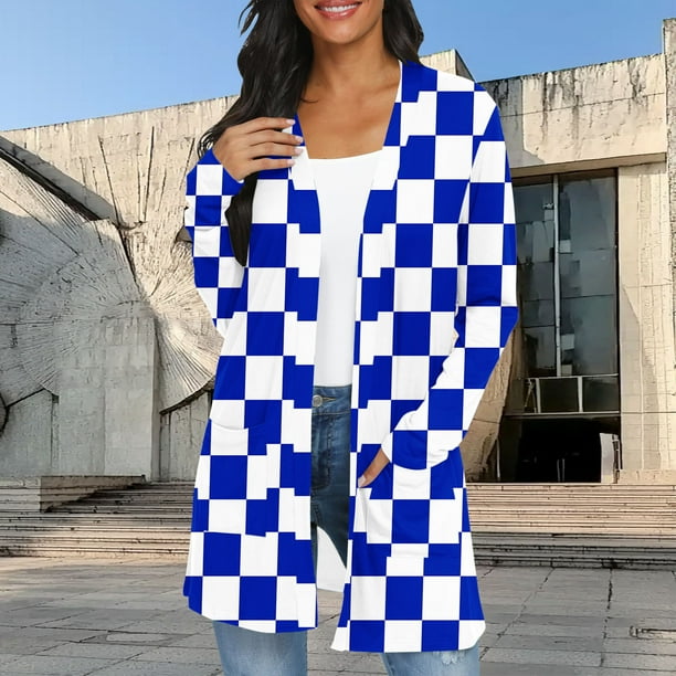 Cárdigan informal de manga larga con estampado para mujer, blusa holgada e informal de poliéster