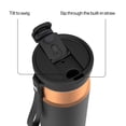 thumbnail image 3 of Contigo 24 oz DualSip Stainless Steel Leak-Proof Insulated Water Bottle with Straw or Sip Lid and Carry Strap, Black/Bronze, 3 of 8