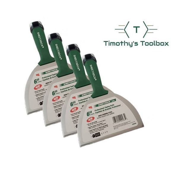 USG Sheetrock 6'' Carbon Steel Professional Drywall Taping Knife (Pack of 4)