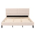 thumbnail image 1 of CorLiving Bellevue Upholstered Adult King Platform Bed with Slats and Panel Tufted Headboard - No Box Spring Required, 1 of 9