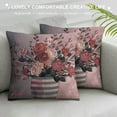 thumbnail image 3 of ARISTURING  Valentine Pillow Covers Striped Vase Happy Valentines Day Decorative Throw Pillows Decoration Holiday Party Pink Cushion Case for Home Couch Sofa, 3 of 5