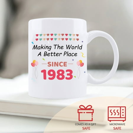 

40th Birthday Gifts 11 oz Coffee Mug 1983 Mug 40th Birthday Gift Ideas to Daughter Brother Son Sister Friend
