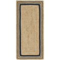 thumbnail image 1 of Unique Loom Braided Jute Coastal Design Rug 2' 6 x 6' Runner Natural/Navy Blue, 1 of 2