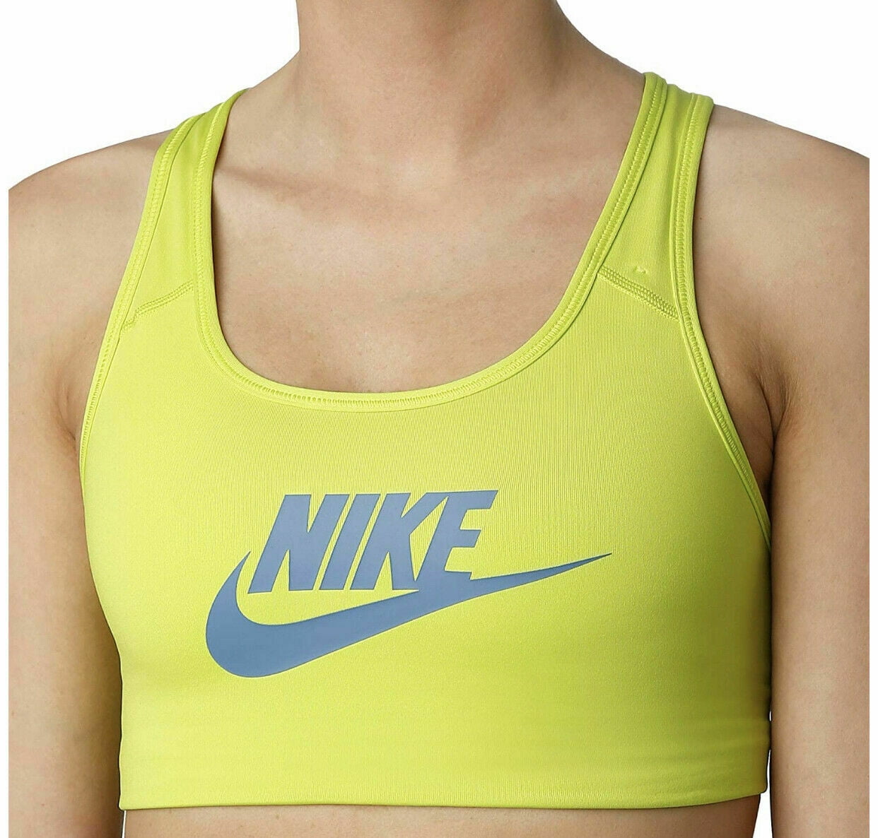 Nike Women's Pro Classic Swoosh Sports Bra Size Small (Blue/Volt