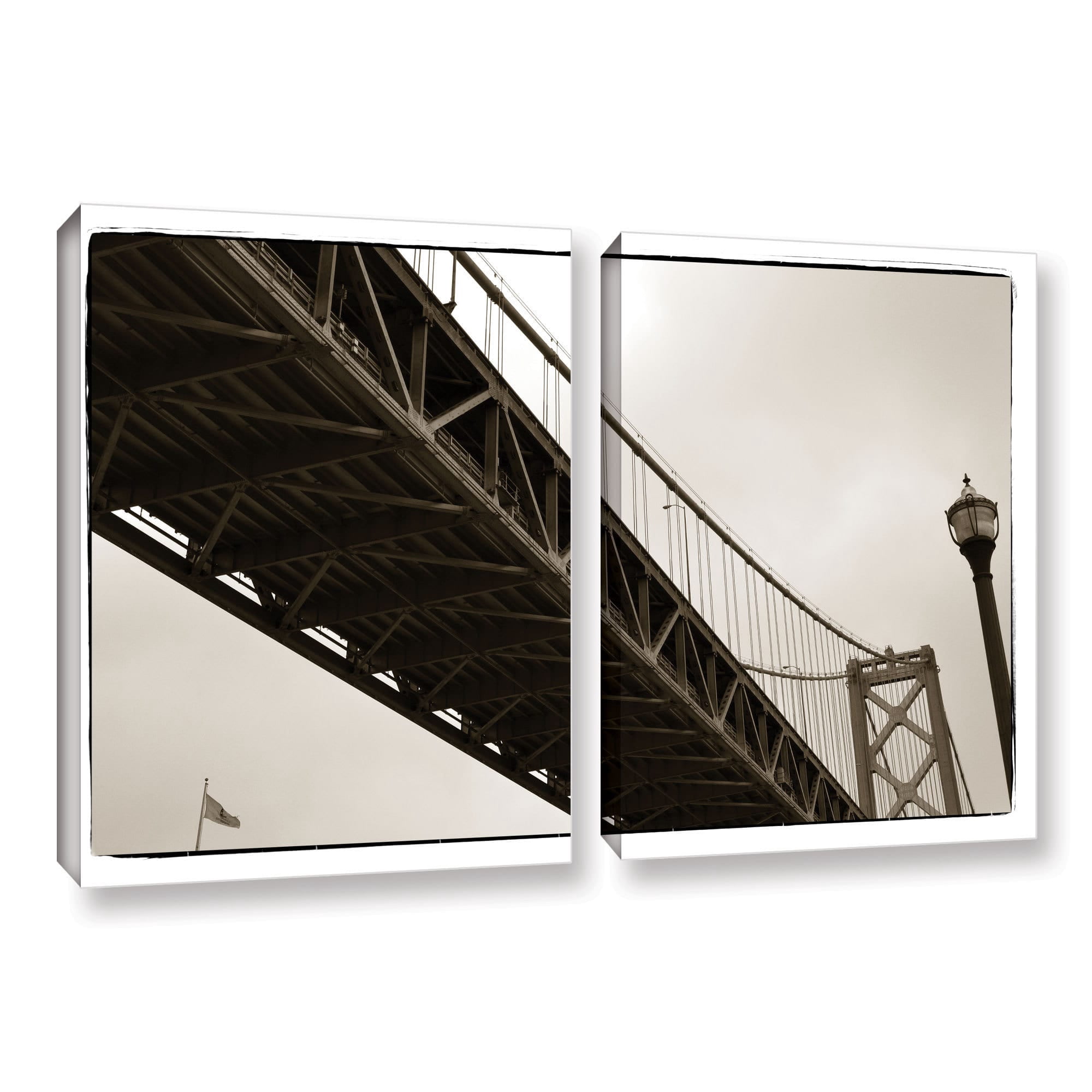 ArtWall Kevin Calkins "Bay Bridge and Lightpole" 2-Piece Gallery-Wrapped Canvas Set