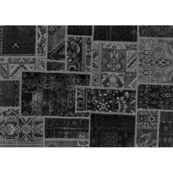 Ahgly Company Indoor Rectangle Patchwork Gray Transitional Area Rugs, 2' x 3'