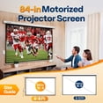 thumbnail image 4 of SPECSTAR Motorized Projector Screen with Remote, 16:9 84 Inch Auto Electric Projection Screen, HD 4K Movie Screen for Home Theater, Cinema, Office (73 x 41 White), 4 of 8