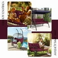 thumbnail image 6 of Outdoor Swing Cushions, Waterproof Thicken Porch Swing Cushions with Ties, 2-3 Seater Patio Swing Replacement Cushion for Backyard, Lawn and Garden（Wine red-40*47in）, 6 of 6