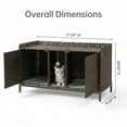 thumbnail image 2 of Rattan Hidden Litter Box Furniture 47.2" Double Litter Box Enclosure for 2 Cats with Mats, Play Ball & 2 Hooks, Large Cat Kitty House for Living Room/Bedroom Brown, 2 of 6