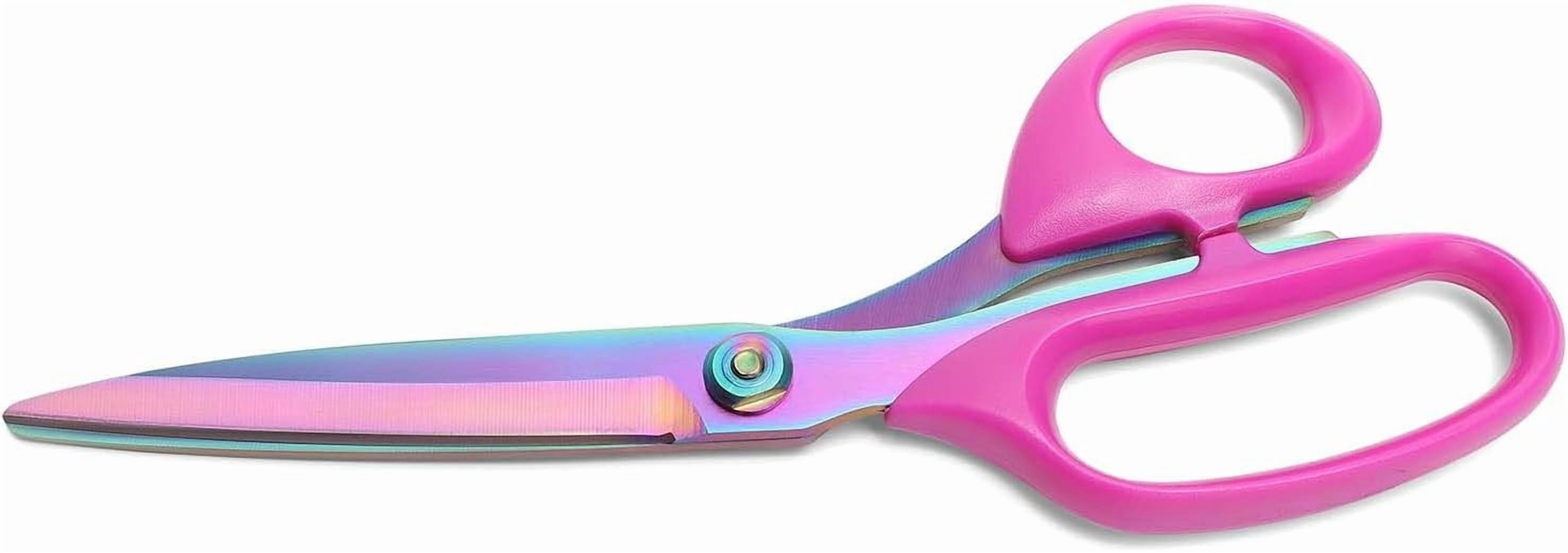 Left Handed Sewing  for Fabric , Professional  Heavy Duty Titanium Coating Forged Stainless Steel Multi-Purpose Shears for Leather, Dressmaking, Tailoring, Quilting, Office, 9 inch