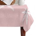 thumbnail image 4 of Pink Christmas Table Cloth Waterproof Tablecloths, Xmas Snowflake Winter Tablecloth Dining Table Cover for Kitchen Party Tabletop Outdoor, Rectangle Tablecloth 52x70 Inch, 4 of 9