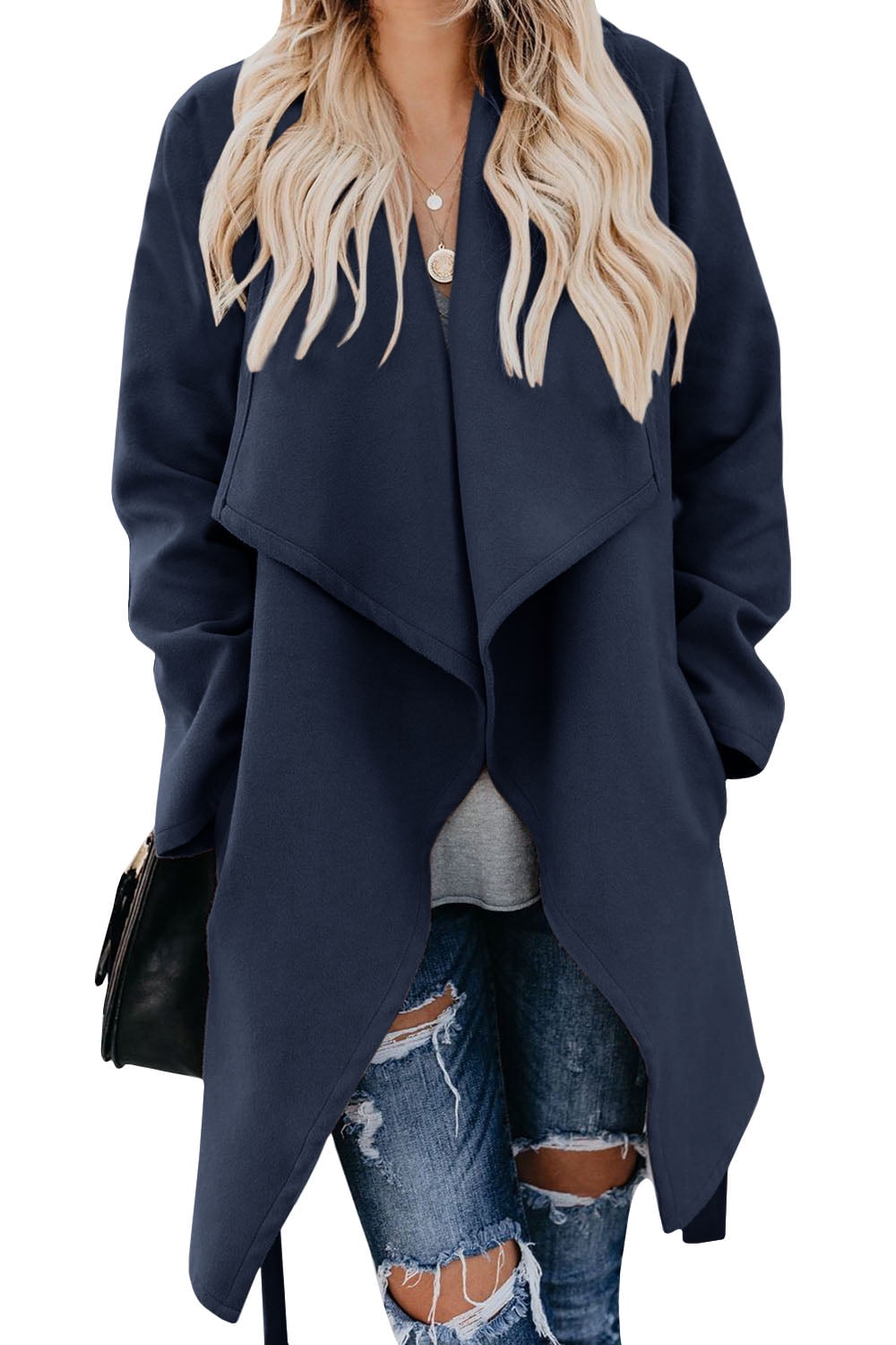 wool open front coat