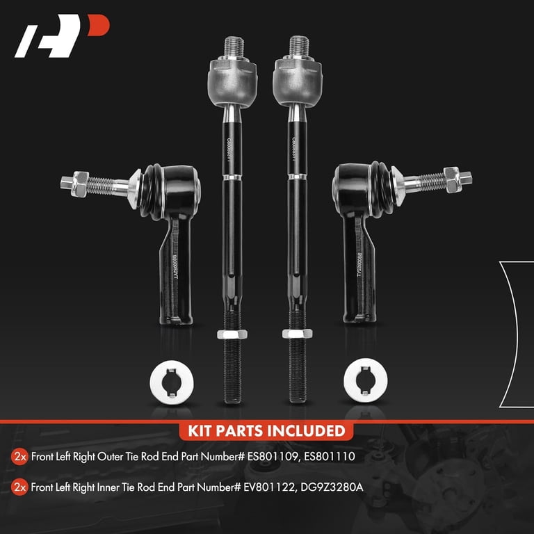 A-Premium Front Inner Tie Rod Ends (2-Pack) - For Ford Explorer, Police