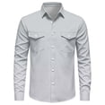 thumbnail image 5 of Josdec Mens Gradient Stretch Button Down Shirt, Lapel Dual Chest Pocket Long Sleeve Top, Western Style Country Casual Business Daily Wear Shirts S-XXXL, 5 of 10