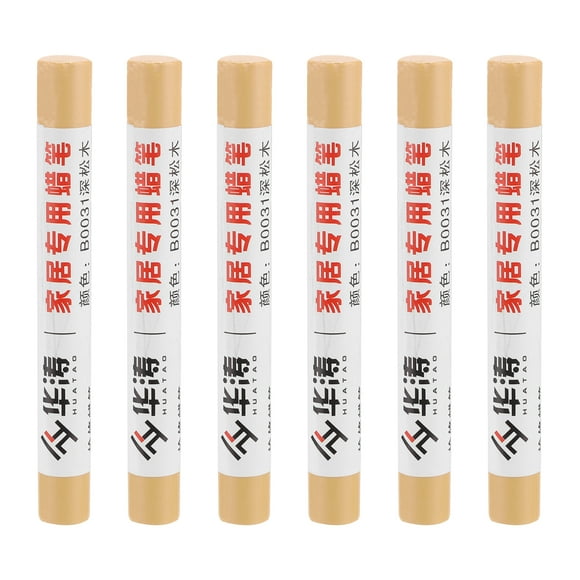 Unique Bargains 6 Pcs Furniture Repair Crayons Wax Wood Filler Sticks, Dark Pine