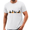 thumbnail image 5 of Gamivast Men's Cute Spooky Cat Pumpkin T-Shirt Halloween Graphic Print Short Sleeve Crewneck Tee Casual Fall Festival Top Novelty Holiday Shirt Flattering Fit Wear White M, 5 of 5