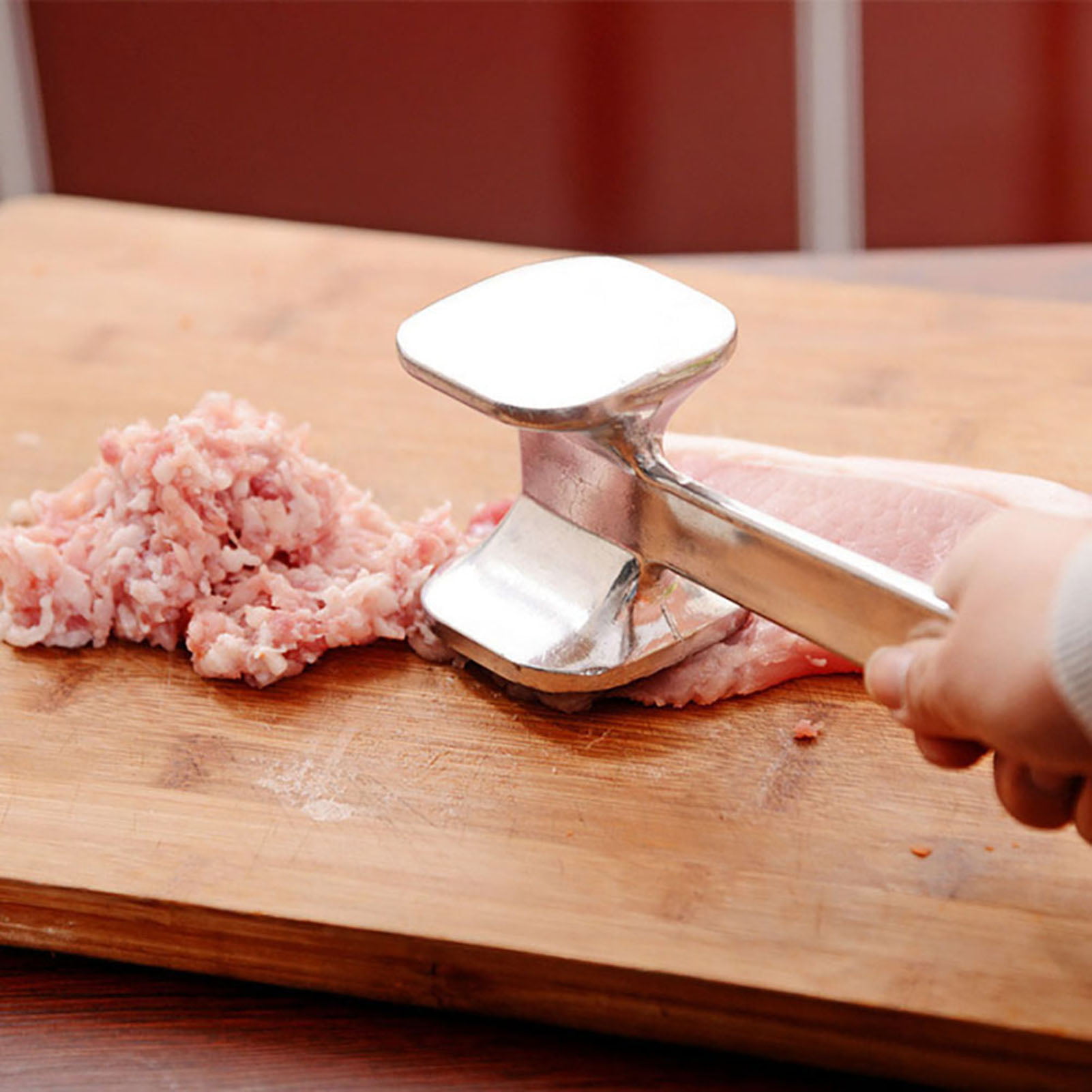 Verpetridure Knock Meat Hammer Steak Hammer Steak Hammer Alloy Rib Breaker Tender Meat Double-Sided Meat Hammer, Size: One size, Silver