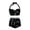 C-Black191, variant on DHFJKG Women High Waisted Bikini Two Piece Swimsuit Tropical Self Tie Halter Bikini Top With Tummy Control Shorts Bottom Summer Stylish Beachwear